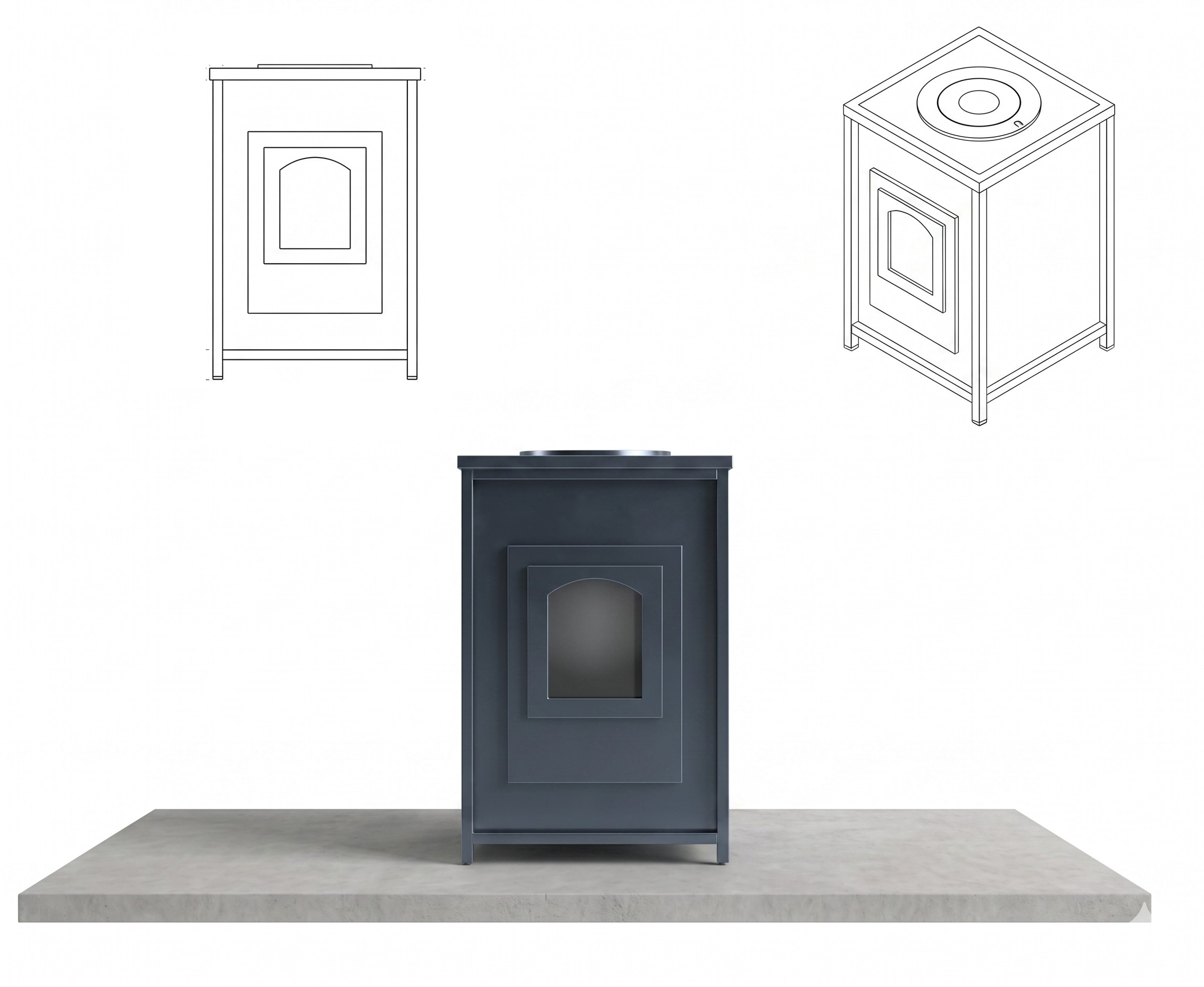 Wood-burning stove (70х70cm) showcase image