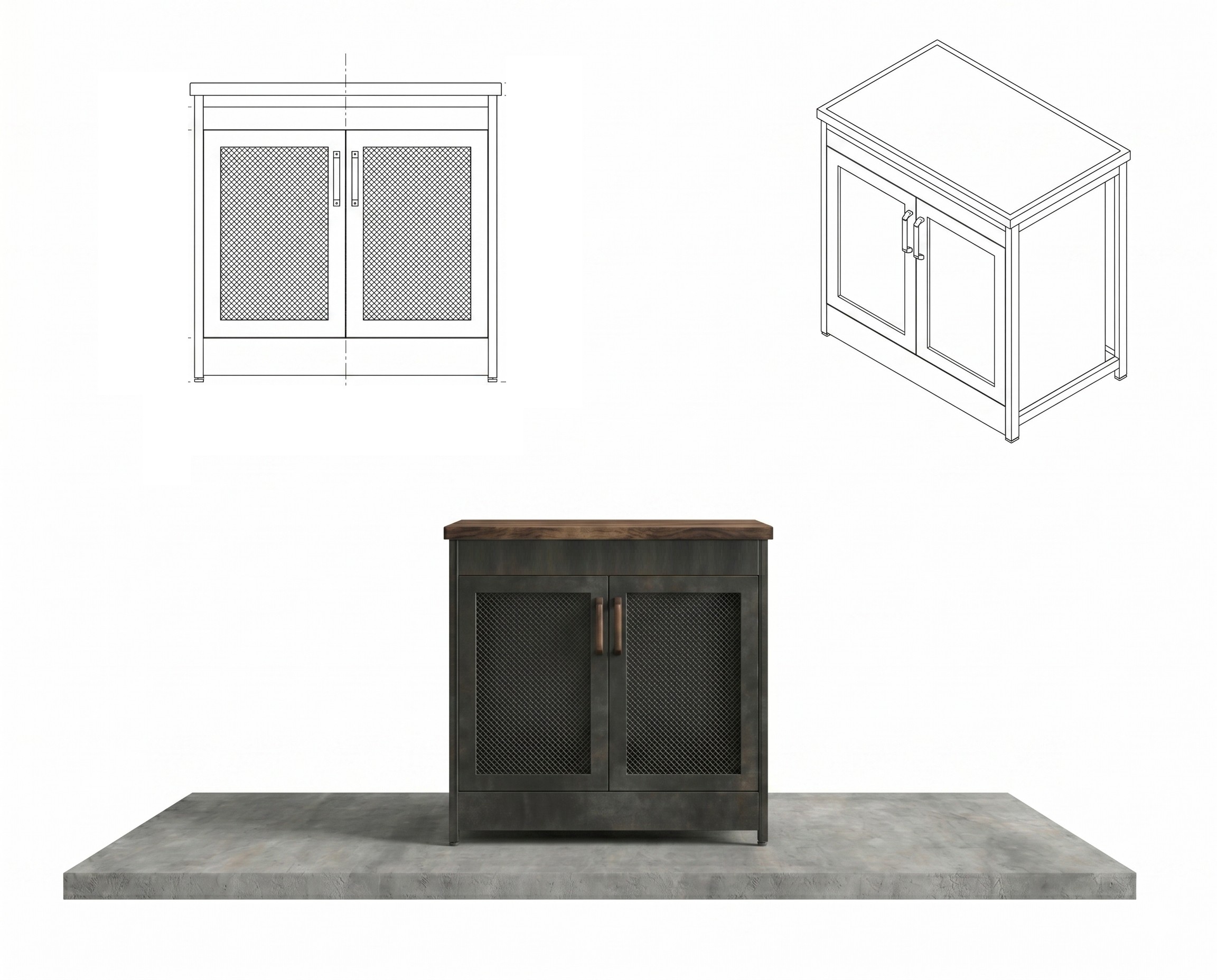 Fridge module with 2 doors (100x60) showcase image