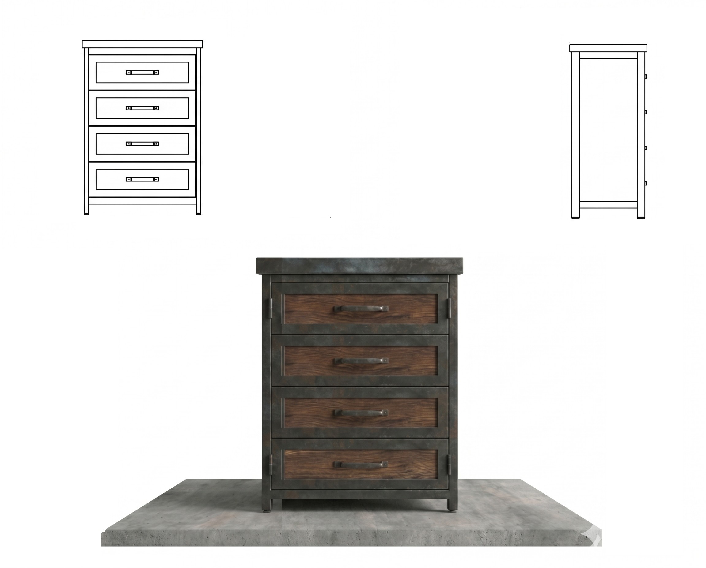 Kitchen cabinet with 4 drawers (60х60) showcase image