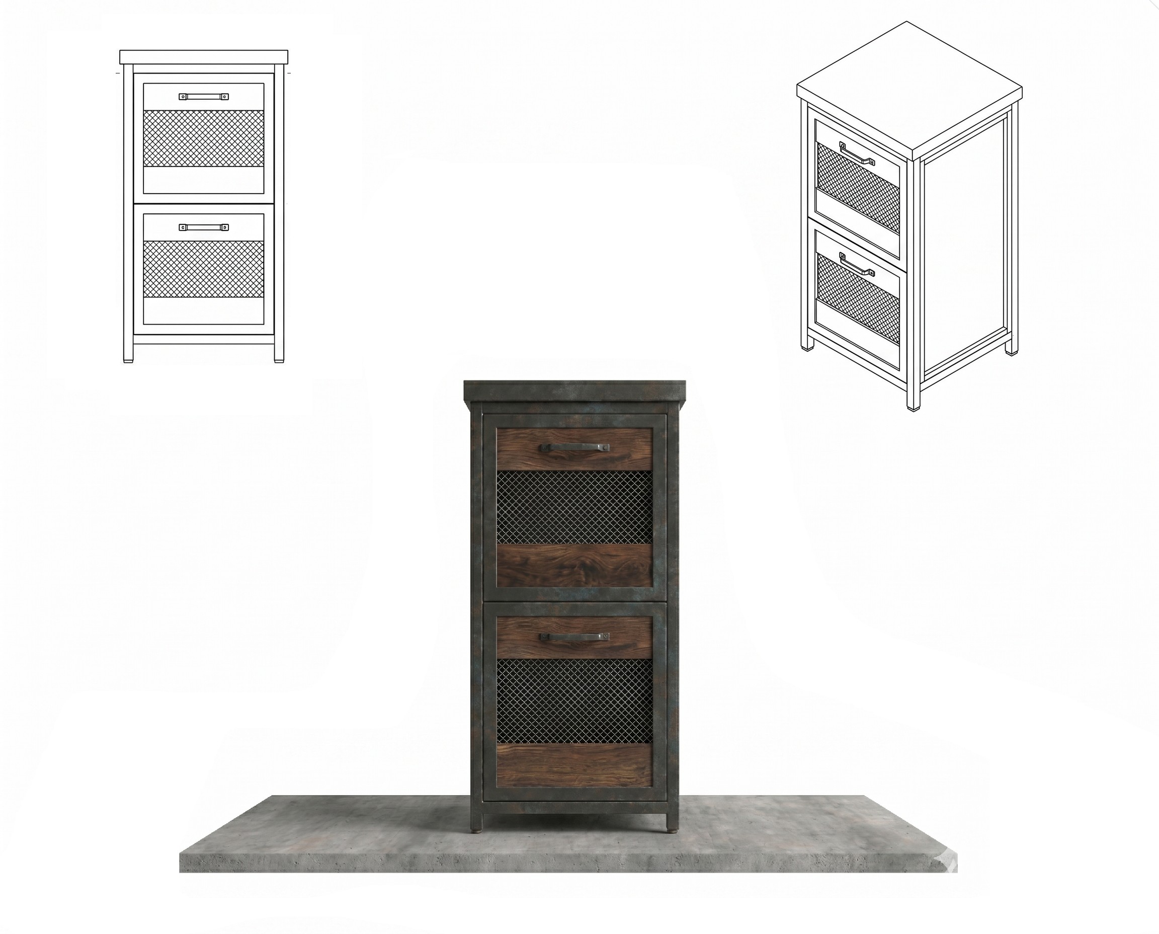 Kitchen cabinet with 2 storage drawers (40x60) showcase image